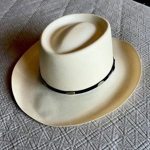 Stetson Royal Flush Straw Hat size 7 1/8 (22 & 5/8”) Worn 2x